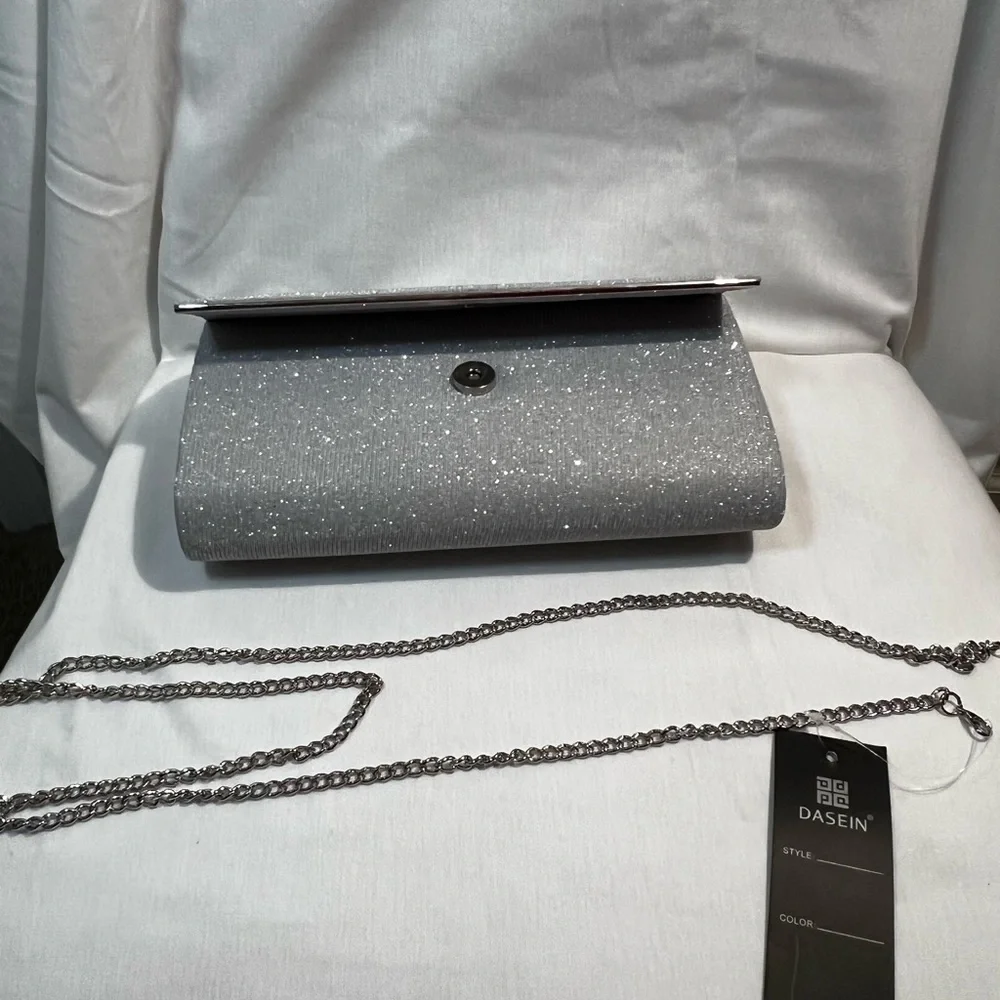 Sparkly Silver Evening Clutch